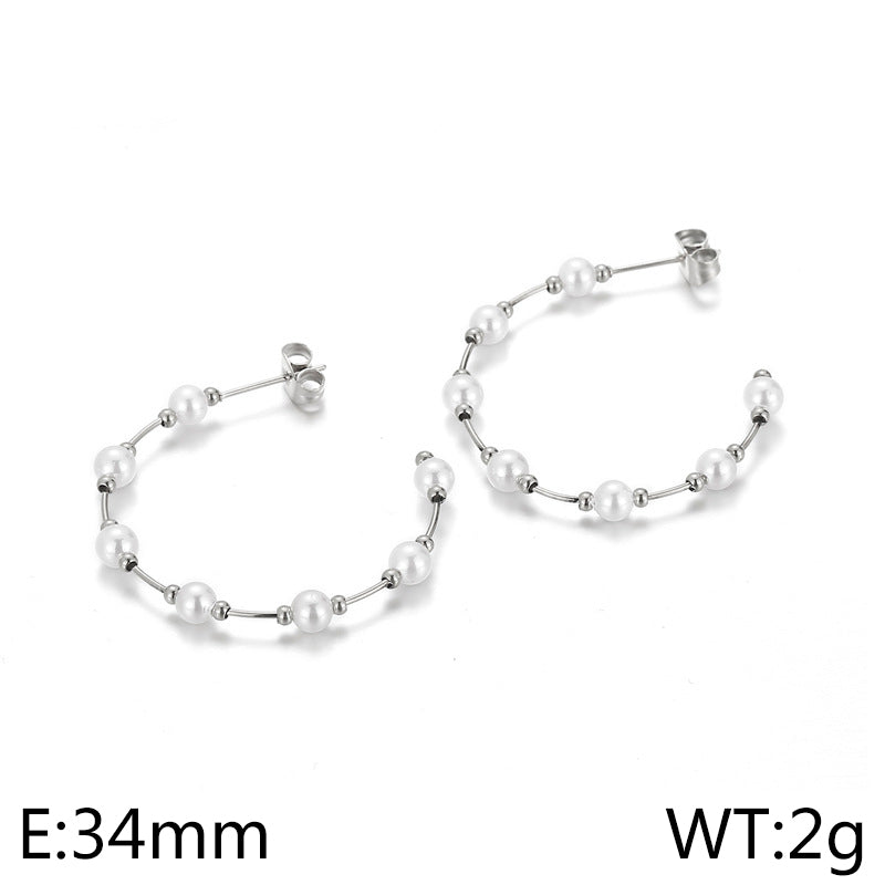 1 Pair Elegant Sweet U Shape Plating Titanium Steel Ear Studs