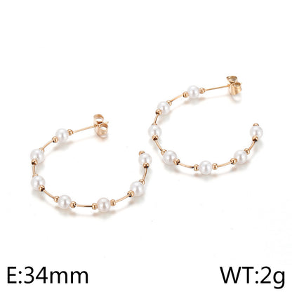 1 Pair Elegant Sweet U Shape Plating Titanium Steel Ear Studs