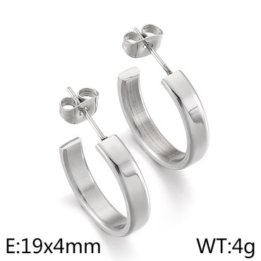 1 Pair Simple Style U Shape Plating Titanium Steel Ear Studs