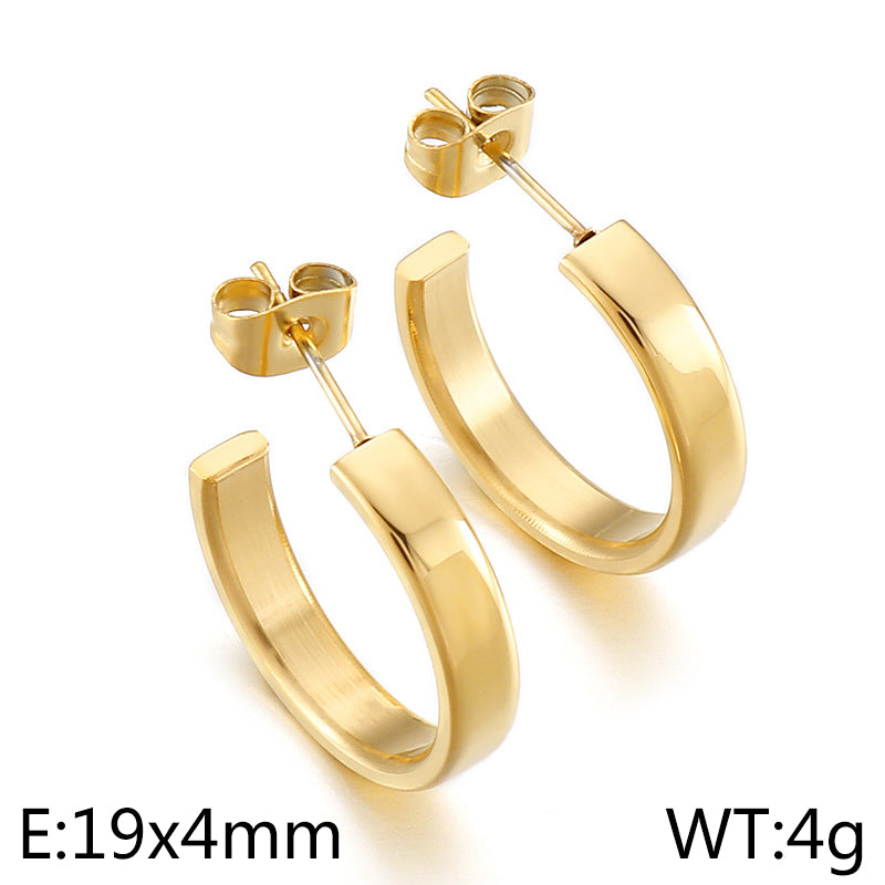 1 Pair Simple Style U Shape Plating Titanium Steel Ear Studs