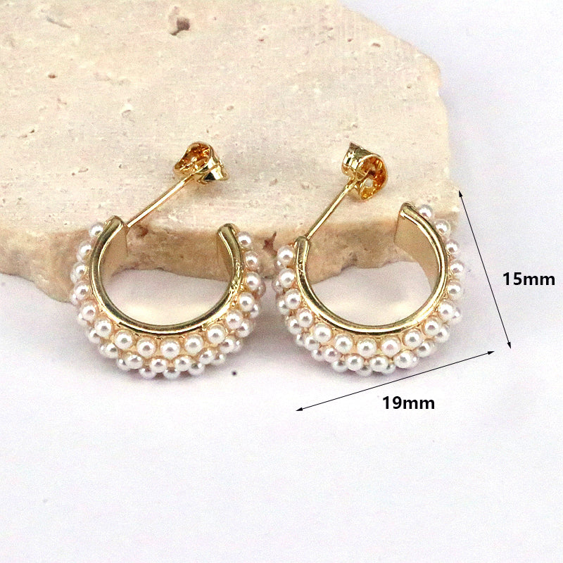 1 Pair Streetwear Round Heart Shape Plating Inlay Copper Artificial Pearls 18k Gold Plated Earrings