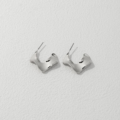 1 Piece Simple Style Commute C Shape Solid Color Plating Alloy Ear Studs