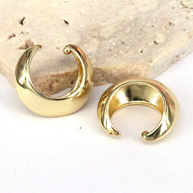 1 Pair Simple Style C Shape Plating Hollow Out Copper 18k Gold Plated Ear Cuffs