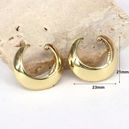 1 Pair Simple Style C Shape Plating Hollow Out Copper 18k Gold Plated Ear Cuffs