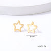 Simple Style Triangle Heart Shape Flower Plating Steel Ear Studs