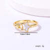 Casual Sweet Star Moon Heart Shape Shell Plating Inlay Shell Zircon 18k Gold Plated Women's Open Rings