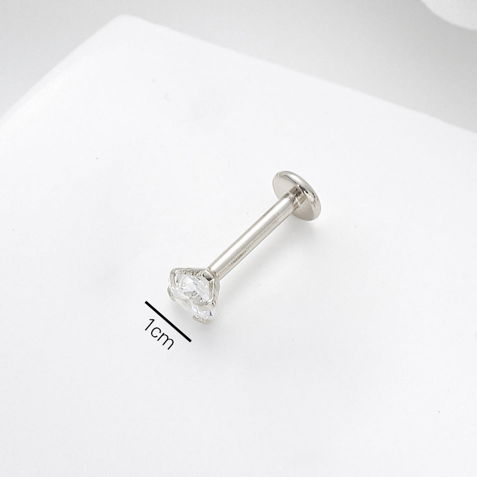 Simple Style Round Stainless Steel Inlay Zircon Nose Studs