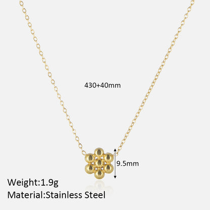 Elegant Flower Stainless Steel Plating 18k Gold Plated Pendant Necklace