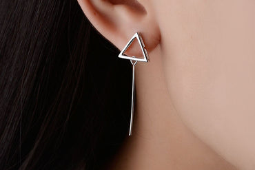 1 Pair Simple Style Triangle Shell Asymmetrical Plating Inlay Copper Pearl White Gold Plated Drop Earrings