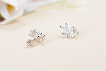 1 Pair Lady Wings Inlay Copper Zircon Ear Studs