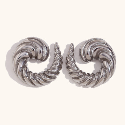 1 Pair Retro Geometric Plating Stainless Steel Ear Studs