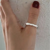 Simple Style Solid Color Sterling Silver Open Rings