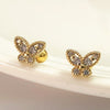 1 Pair Simple Style Butterfly Plating Inlay Sterling Silver Zircon Ear Studs