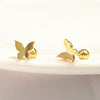 1 Pair Simple Style Butterfly Plating Inlay Sterling Silver Zircon Ear Studs