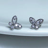 1 Pair Simple Style Butterfly Plating Inlay Sterling Silver Zircon Ear Studs