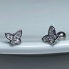 1 Pair Simple Style Butterfly Plating Inlay Sterling Silver Zircon Ear Studs