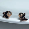 1 Pair Simple Style Butterfly Plating Inlay Sterling Silver Zircon Ear Studs