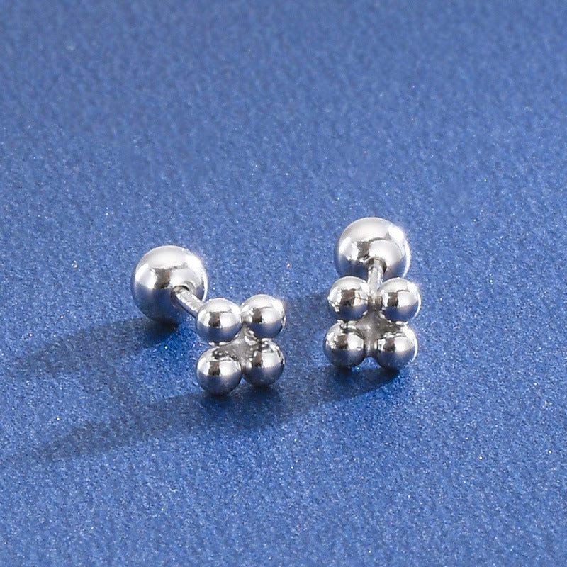 1 Pair Simple Style Geometric Plating Sterling Silver Ear Studs