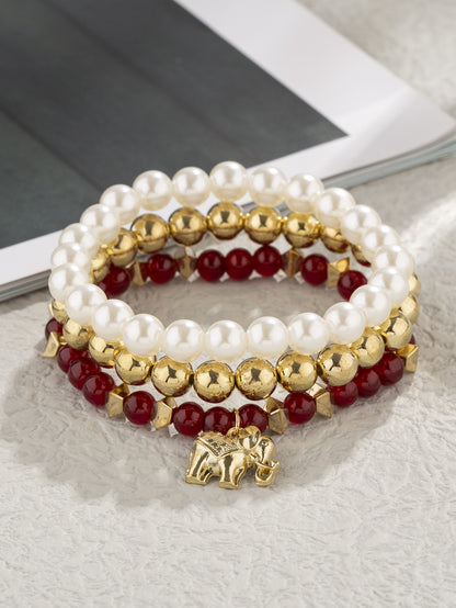 Retro Devil's Eye Tree Heart Shape Arylic Imitation Pearl Alloy Wholesale Bracelets