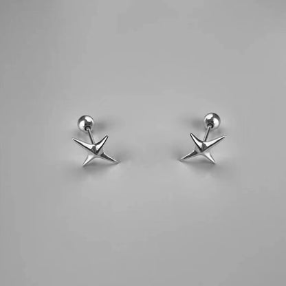 1 Pair Simple Style Classic Style Solid Color Plating Sterling Silver Gold Plated Ear Studs