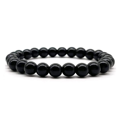 Simple Style Solid Color Natural Stone Beaded Bracelets