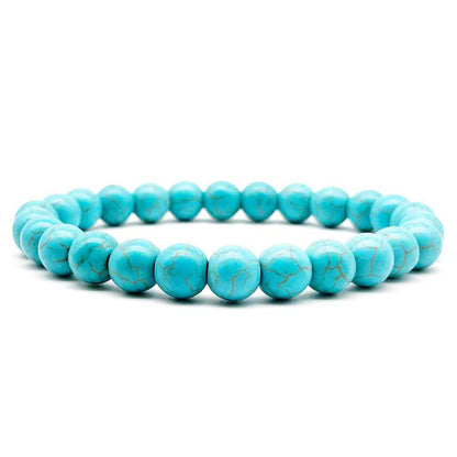 Simple Style Solid Color Natural Stone Beaded Bracelets