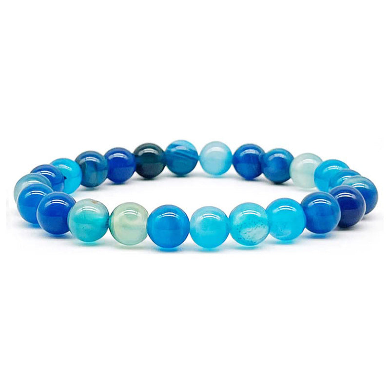 Simple Style Solid Color Natural Stone Beaded Bracelets