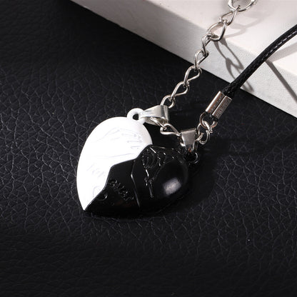 Sweet Heart Shape Alloy Plating Couple Pendant Necklace