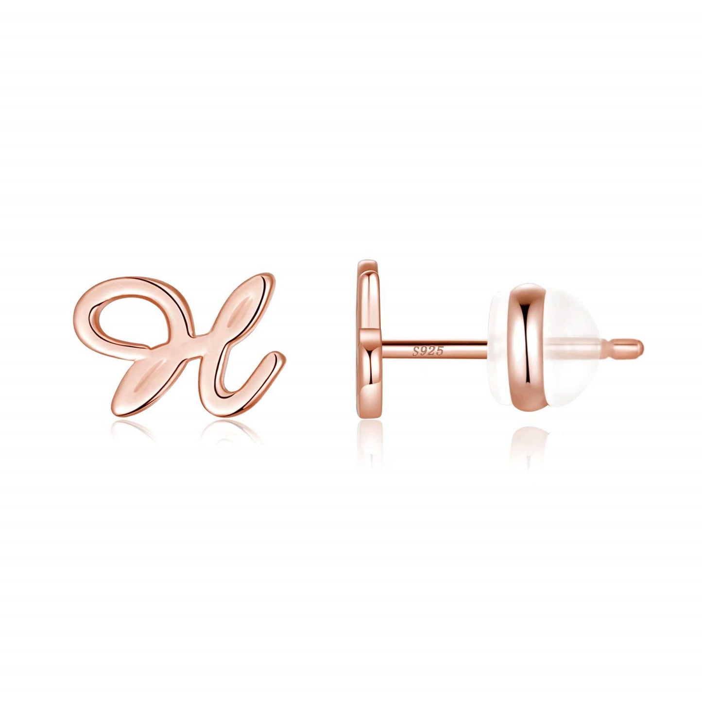 1 Pair Casual Elegant Classic Style Letter Plating Copper 14k Gold Plated Ear Studs