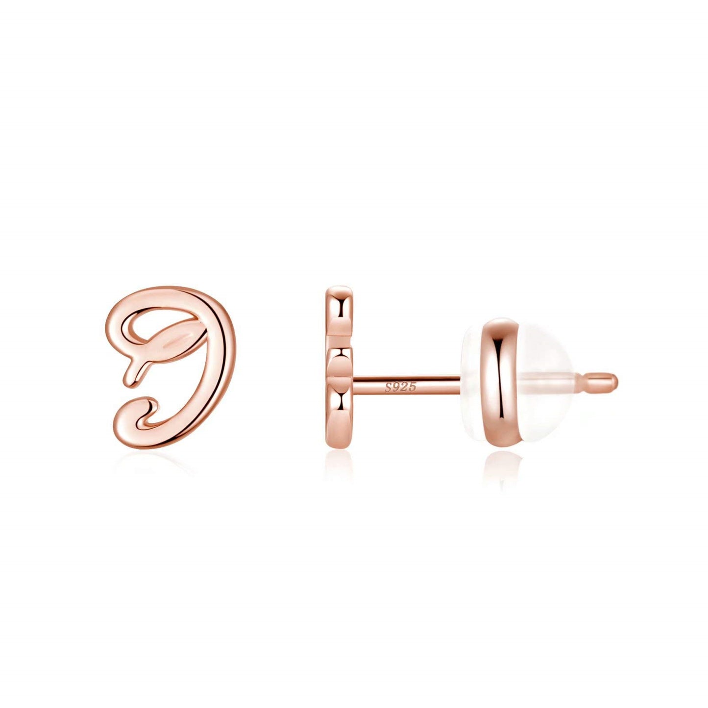 1 Pair Casual Elegant Classic Style Letter Plating Copper 14k Gold Plated Ear Studs