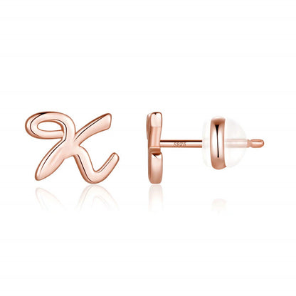 1 Pair Casual Elegant Classic Style Letter Plating Copper 14k Gold Plated Ear Studs