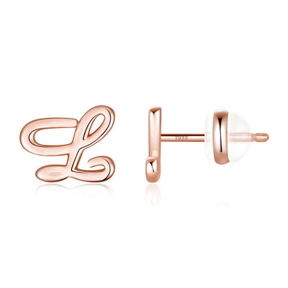 1 Pair Casual Elegant Classic Style Letter Plating Copper 14k Gold Plated Ear Studs