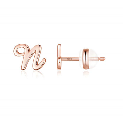 1 Pair Casual Elegant Classic Style Letter Plating Copper 14k Gold Plated Ear Studs