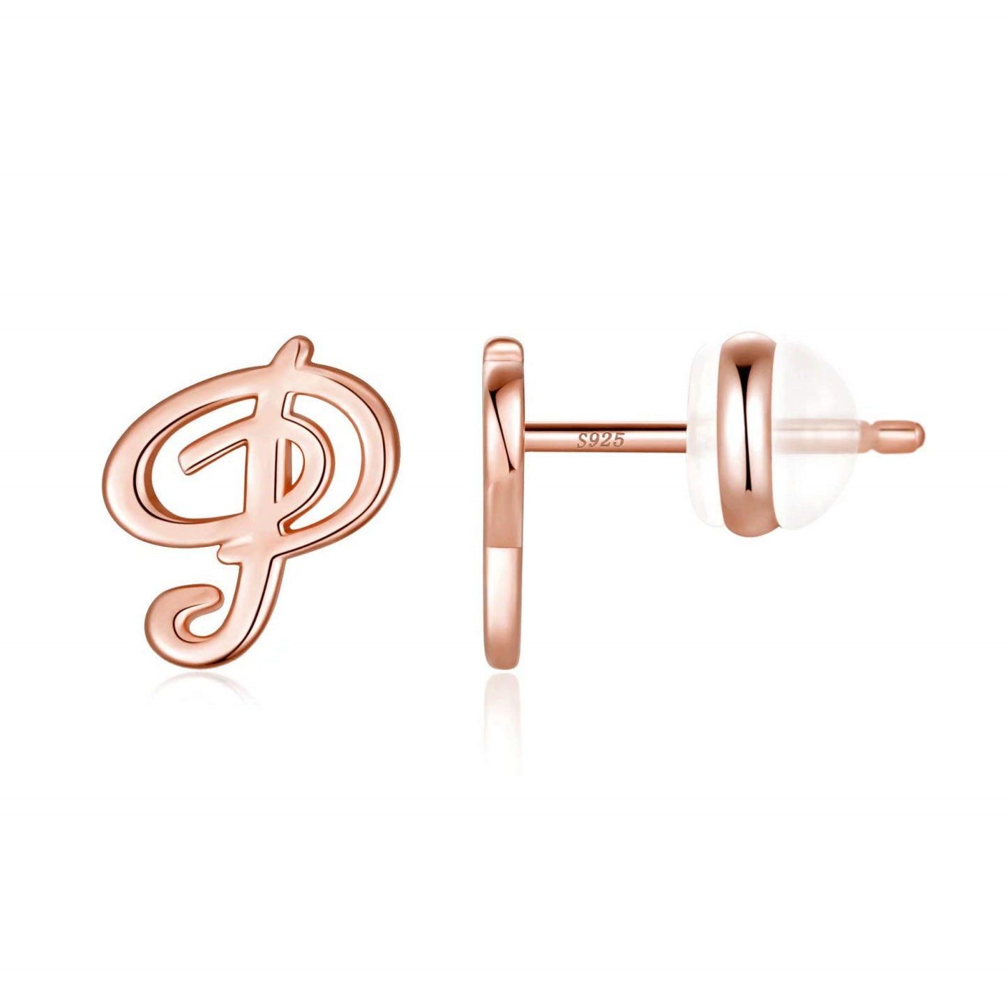 1 Pair Casual Elegant Classic Style Letter Plating Copper 14k Gold Plated Ear Studs