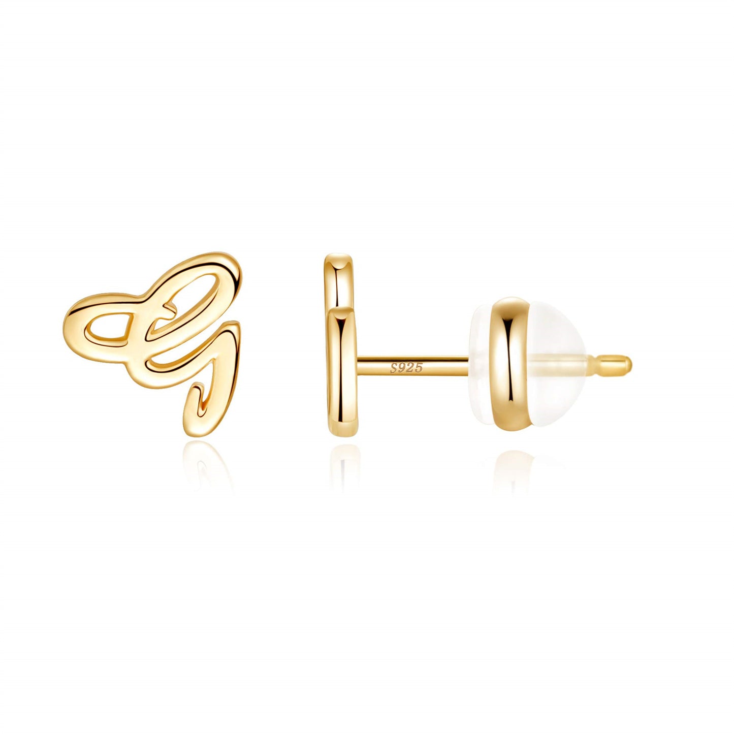 1 Pair Casual Elegant Classic Style Letter Plating Copper 14k Gold Plated Ear Studs