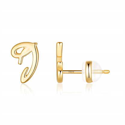 1 Pair Casual Elegant Classic Style Letter Plating Copper 14k Gold Plated Ear Studs