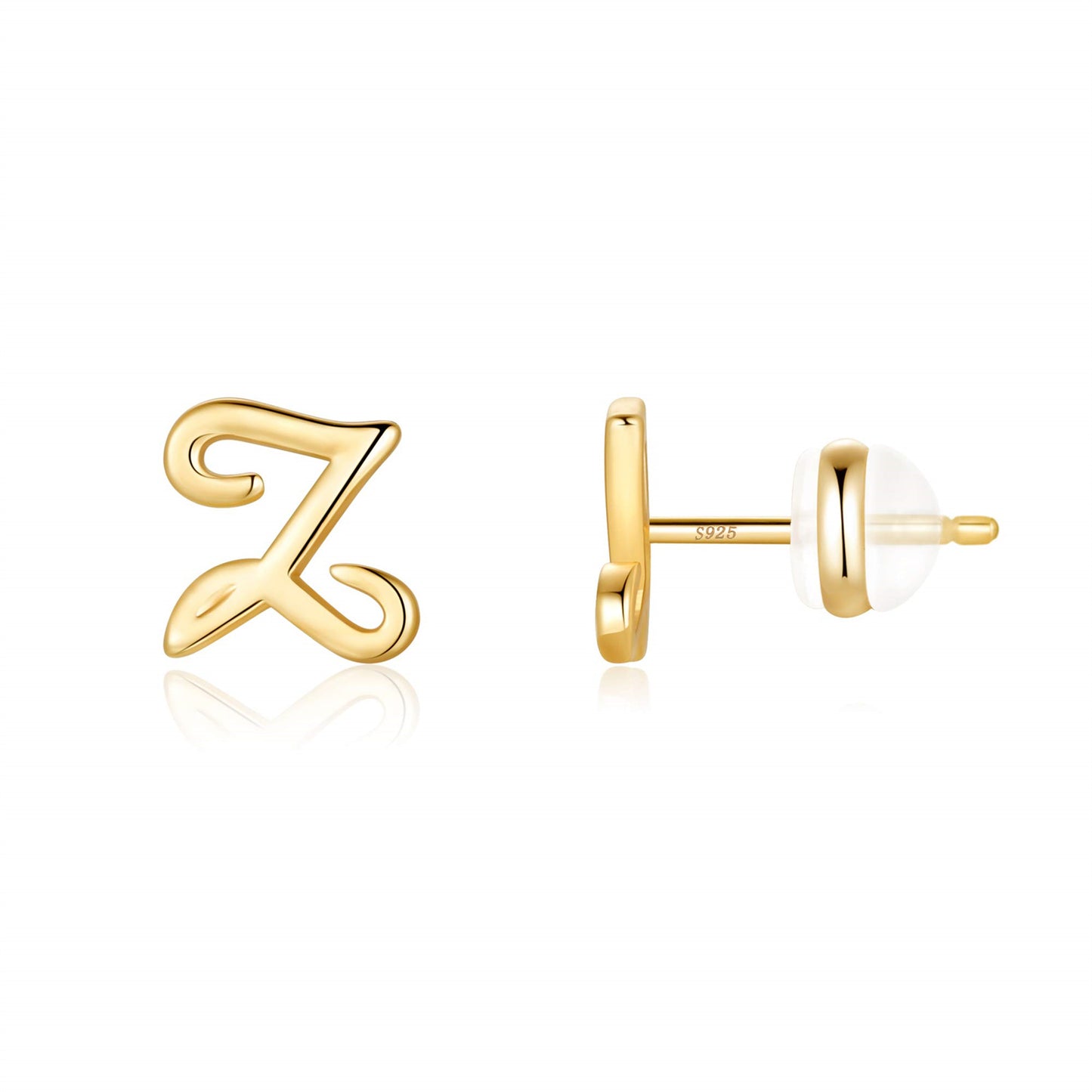 1 Pair Casual Elegant Classic Style Letter Plating Copper 14k Gold Plated Ear Studs