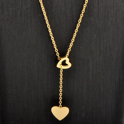 Titanium Steel Vintage Style Heart Shape Plating Pendant Necklace