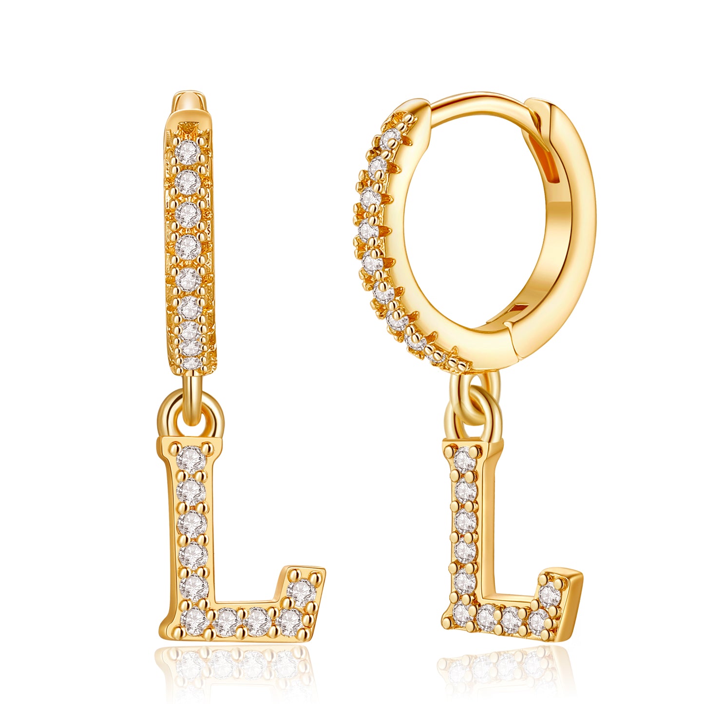 1 Pair Elegant Classic Style Letter Plating Inlay Copper Zircon 14k Gold Plated Drop Earrings