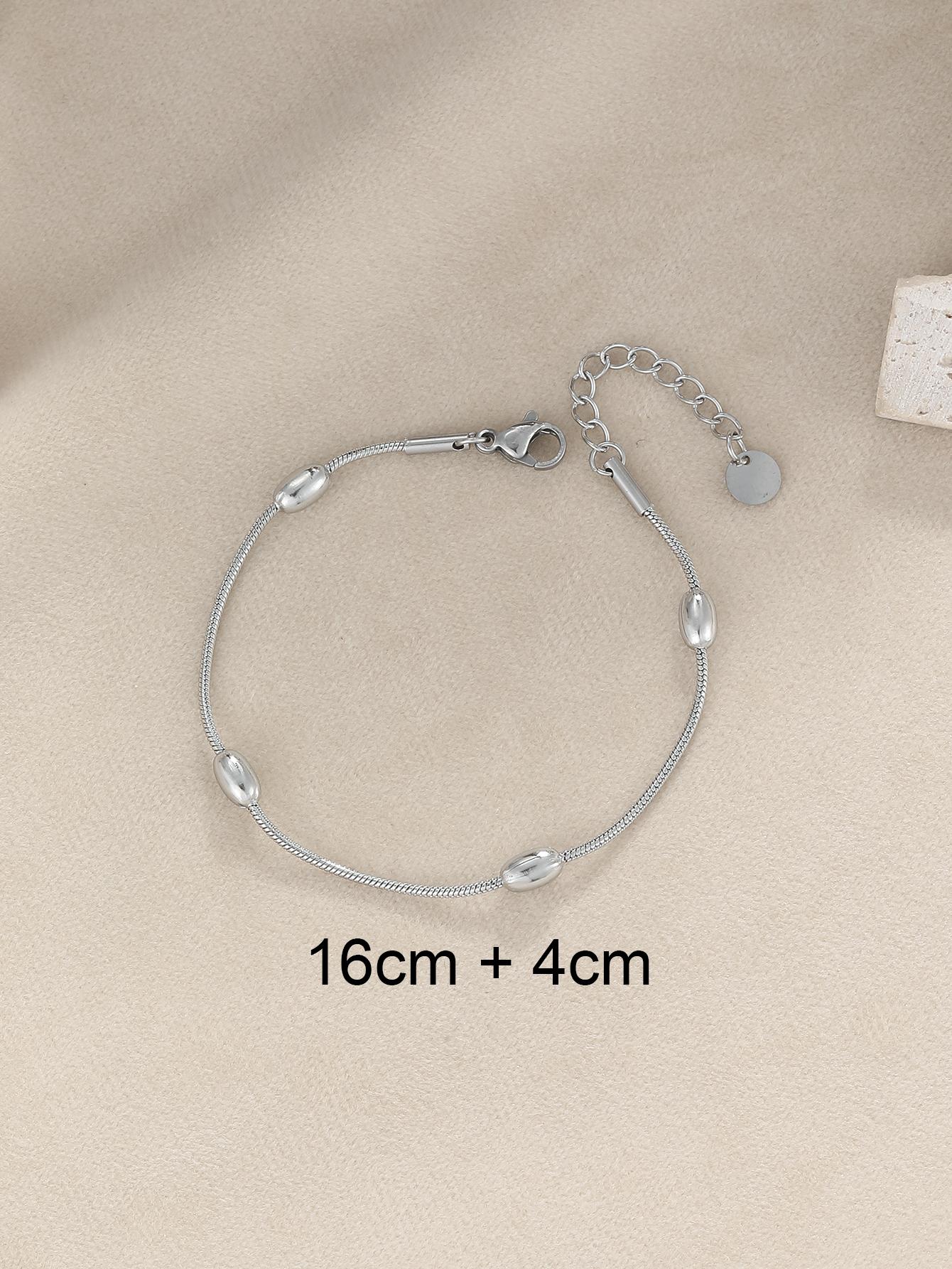 Simple Style Solid Color Stainless Steel Bracelets