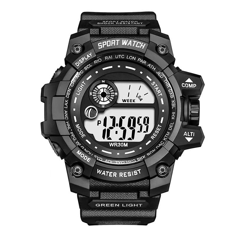 Men'S Sports Letter Buckle Electronic Watch