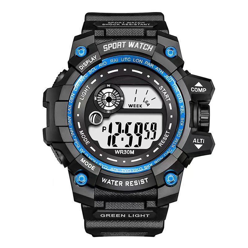 Men'S Sports Letter Buckle Electronic Watch