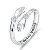 Casual Cute Classic Style Letter Hand Sterling Silver Inlay Zircon Open Rings