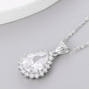 Elegant Glam Sweet Water Droplets Sterling Silver Plating Inlay Zircon White Gold Plated Pendant Necklace