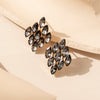 1 Pair Glam Flower Rhombus Plating Inlay Alloy Rhinestones Glass Drop Earrings