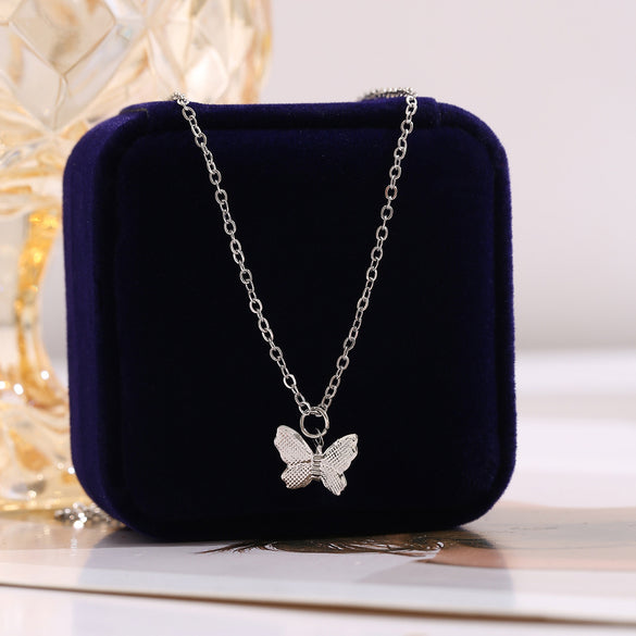 Hot-Selling Butterfly Pendant Necklace Creative Retro Simple Alloy Clavicle Chain Wholesale Gooddiy