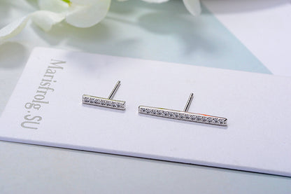 1 Pair Simple Style Geometric Plating Inlay Copper Zircon Ear Studs