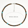 Casual Handmade Geometric Artificial Gemstones Turquoise Beaded Silver Plated Men's Necklace