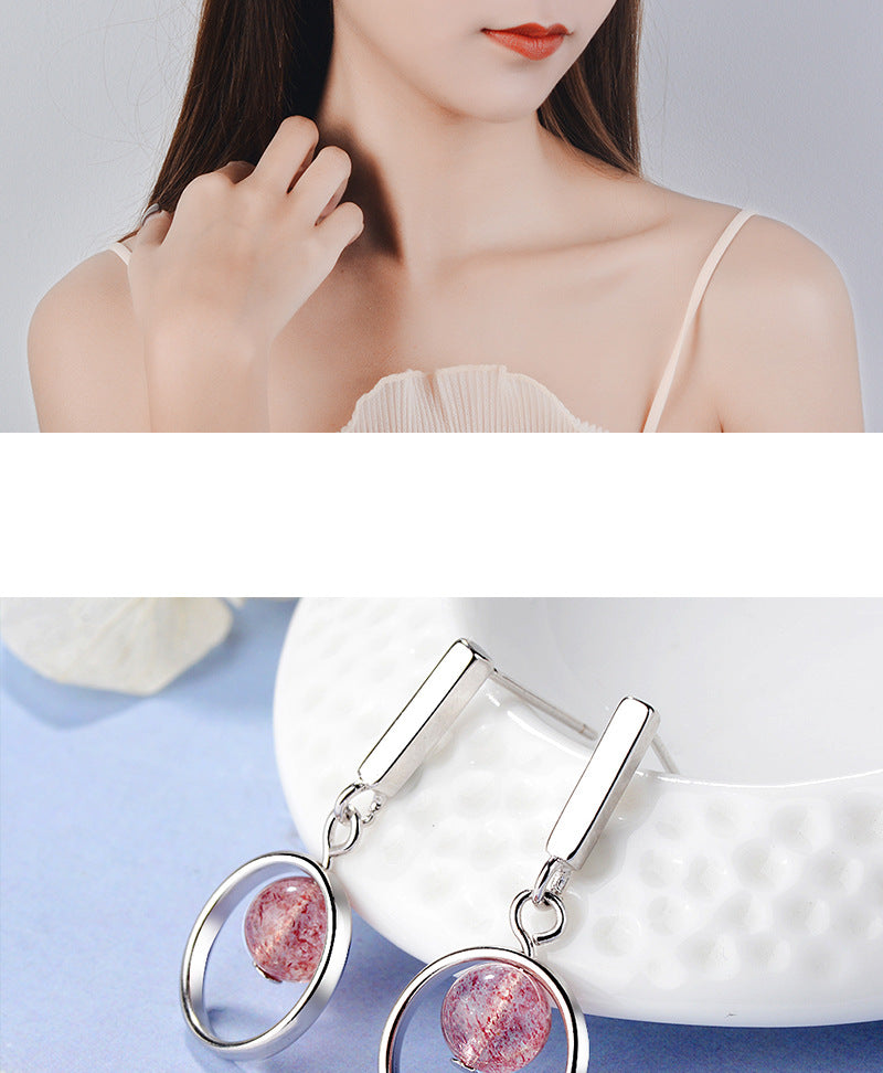 1 Piece Ig Style Simple Style Round Crystal Plating Copper White Gold Plated Drop Earrings