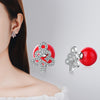 1 Pair Cute Christmas Tree Flower Snowman Epoxy Plating Inlay Copper Zircon Earrings